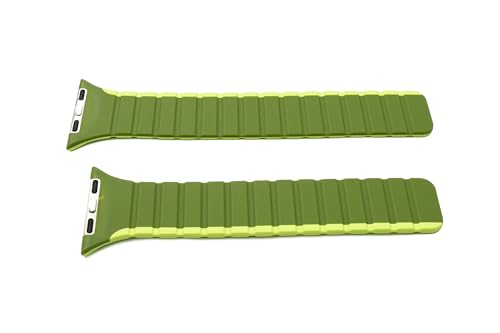 System-S Armband 38 40 41 mm aus Silikon flexibel magnetisch Kompatibel mit Apple Watch Smartwatch Grün Hellgrün von System-S