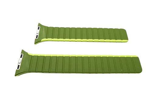 System-S Armband 42 44 45 49 mm aus Silikon flexibel magnetisch Kompatibel mit Apple Watch Smartwatch Grün Hellgrün von System-S