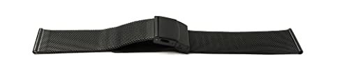 System-S Armband Milanaise aus Metall für Fitbit Versa 3 2 Sense Smartwatch in Schwarz von System-S