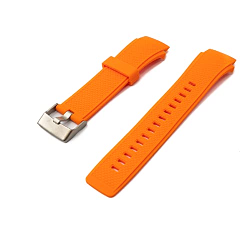 System-S Armband flexibel aus Silikon 20mm für Huawei Watch 2 Smartwatch in Orange von System-S
