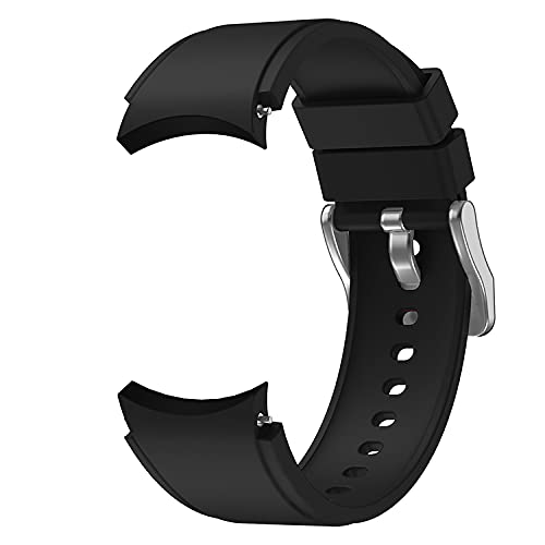 System-S Armband flexibel aus Silikon 20mm für Samsung Galaxy Watch 4 Smartwatch Schwarz von System-S