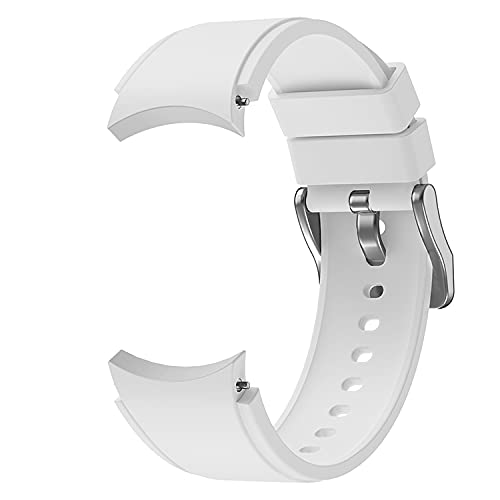 System-S Armband flexibel aus Silikon 20mm für Samsung Galaxy Watch 4 Smartwatch Weiß von System-S