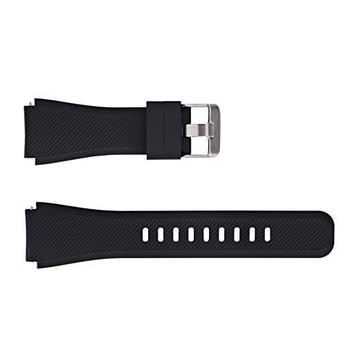 System-S Armband flexibel aus Silikon 22mm für Samsung Gear S3 Smartwatch in Schwarz von System-S