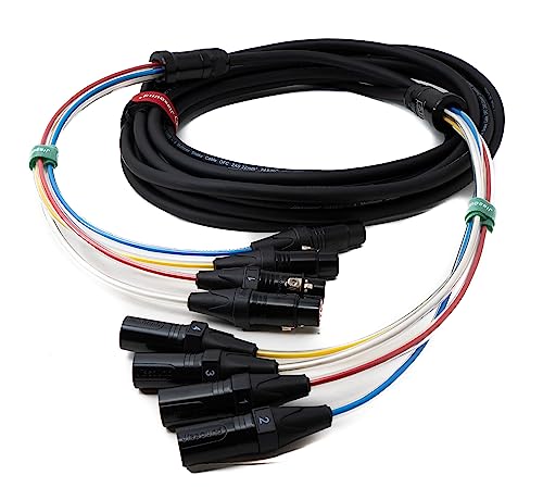 System-S Audio Kabel 10 m XLR 3 polig 4X Stecker zu 4X Buchse AUX Adapter in Schwarz System-S Audio Kabel 10 m XLR 3 polig 4X Stecker zu 4X Buchse AUX Adapter in Schwarz von System-S