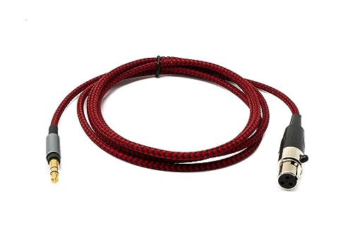 System-S Audio Kabel 120 cm 3.5 mm Klinke Stecker zu Mini XLR Buchse geflochten in Rot von System-S