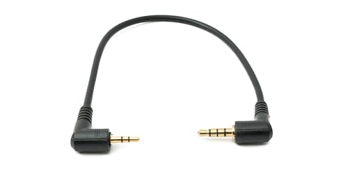 System-S Audio Kabel 15 cm 2.5 mm Klinke Stecker zu 3.5 mm Stecker Winkel AUX Adapter Schwarz von System-S