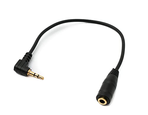 System-S Audio Kabel 15 cm Stereo AUX Klinke 2,5mm Stecker zu 3,5mm Buchse Winkel Schwarz von System-S