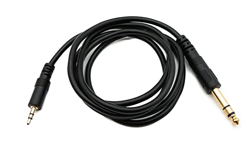 System-S Audio Kabel 150 cm Stereo AUX Klinke 6,35 mm Stecker zu 3,5 mm Stecker Schwarz von System-S