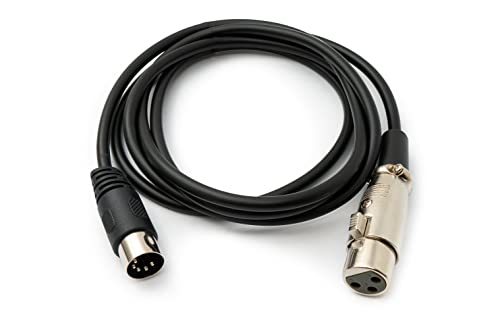 System-S Audio Kabel 150 cm XLR 3 polig Buchse zu DIN 5 polig Stecker Adapter in Schwarz von System-S