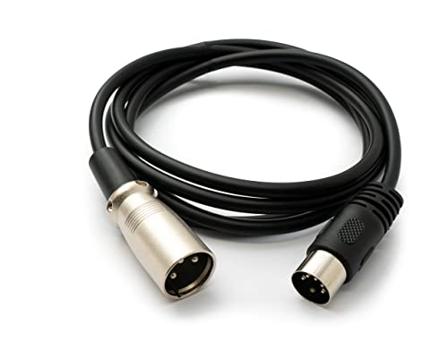 System-S Audio Kabel 150 cm XLR 3 polig Stecker zu DIN 5 polig Stecker Adapter in Schwarz von System-S
