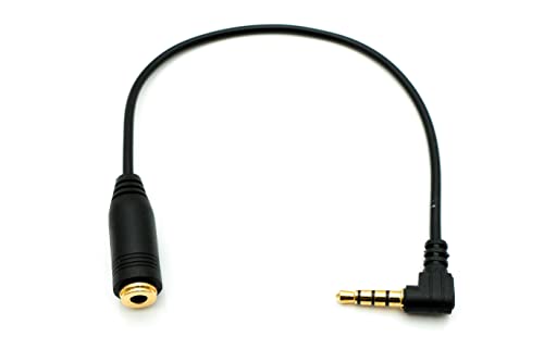 System-S Audio Kabel 17 cm 3,5 mm Klinke Stecker zu Buchse Winkel AUX Adapter Schwarz von System-S
