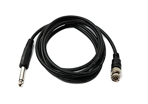 System-S Audio Kabel 180 cm 6.35 mm Klinke Stecker zu BNC Buchse AUX Adapter in Schwarz von System-S
