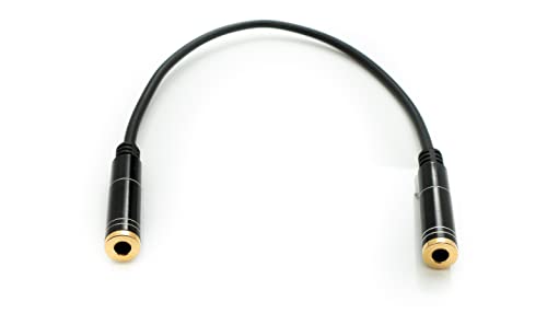 System-S Audio Kabel 20 cm Stereo AUX Klinke 3,5 mm Buchse zu Buchse in Schwarz von System-S