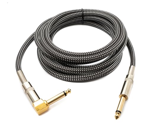 System-S Audio Kabel 3 m 6.35 mm Klinke Stecker zu Stecker Winkel Nylon geflochten Knickschutz AUX Adapter System-S Audio Kabel 3 m 6.35 mm Klinke Stecker zu Stecker Winkel Nylon geflochten Knickschutz AUX Adapter von System-S