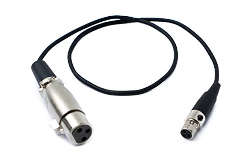 System-S Audio Kabel 50 cm Mini XLR 3 polig Buchse zu XLR 3 polig Buchse Adapter Schwarz von System-S
