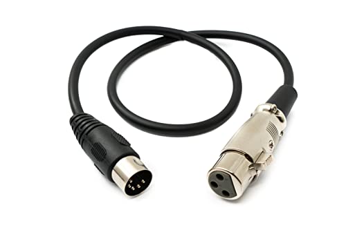 System-S Audio Kabel 50 cm XLR 3 polig Buchse zu DIN 5 polig Stecker Adapter in Schwarz von System-S