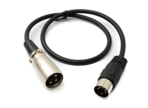 System-S Audio Kabel 50 cm XLR 3 polig Stecker zu DIN 5 polig Stecker Adapter in Schwarz von System-S