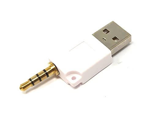 System-S Audio USB Adapter 2,5 mm Klinke Stecker zu 2.0 Typ A Stecker AUX Kabel in Weiß von System-S