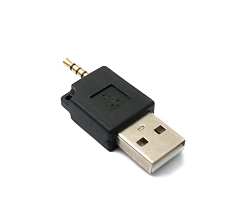 System-S Audio USB Adapter 2,5mm Klinke Stecker zu 2.0 Typ A Stecker AUX Kabel in Schwarz von System-S