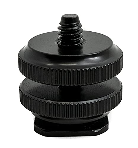System-S Blitzschuh Adapter mit 1/4" Gewinde aus Metall in Schwarz für Kamera von System-S