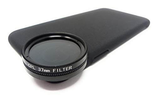 System-S CPL Filter 37 mm Circular Polarizer Linse in Schwarz mit Hülle für iPhone XR von System-S