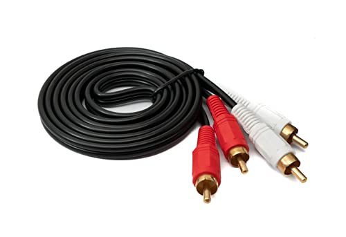 System-S Cinch 2 RCA Kabel 1,5 m Stecker zu Stecker Stereo AV Adapter in Schwarz von System-S