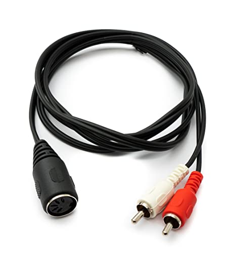 System-S Cinch 2 RCA Kabel 150 cm Buchse zu DIN 5 polig Stecker Stereo Adapter in Schwarz von System-S