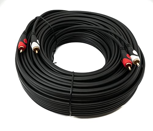 System-S Cinch 2 RCA Kabel 30 m Stecker zu Stecker Stereo AV Adapter in Schwarz von System-S