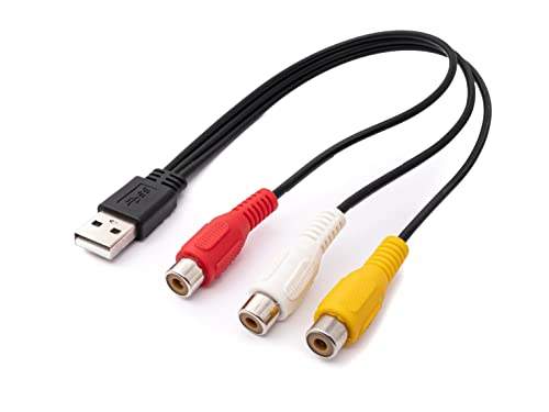 System-S Cinch 3 RCA Kabel 25 cm Buchse zu USB 2.0 Typ A Stecker AV Adapter in Schwarz System-S Cinch 3 RCA Kabel 25 cm Buchse zu USB 2.0 Typ A Stecker AV Adapter in Schwarz von System-S