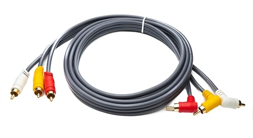 System-S Cinch RCA Kabel 180 cm Stecker zu Stecker 3 AV Komponente Winkel Adapter in Schwarz System-S Cinch RCA Kabel 180 cm Stecker zu Stecker 3 AV Komponente Winkel Adapter in Schwarz von System-S