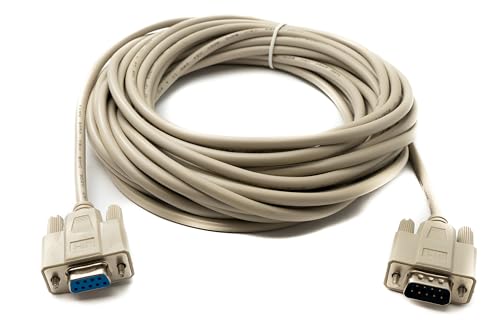 System-S D Sub Nullmodem Kabel 10 m 9 Pin Stecker zu Buchse RS232 DB9 Adapter in Grau von System-S
