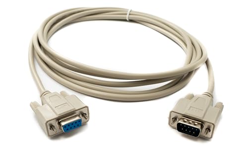 System-S D Sub Nullmodem Kabel 3 m 9 Pin Stecker zu Buchse RS232 DB9 Adapter in Grau von System-S