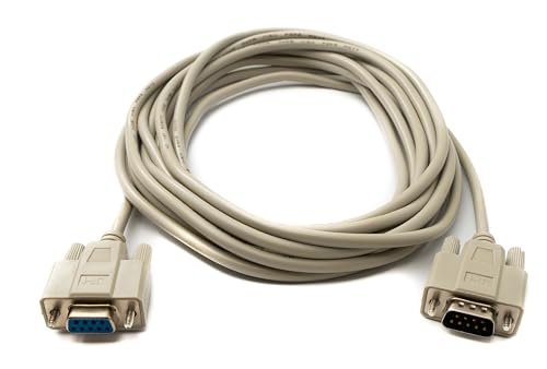 System-S D Sub Nullmodem Kabel 5 m 9 Pin Stecker zu Buchse RS232 DB9 Adapter in Grau von System-S