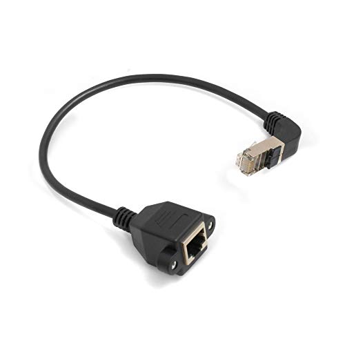 System-S Ethernet Kabel Netzwerkabel RJ45 Abwärtswinkel auf RJ45 Buchse Panel Mount 8p8c FTP STP Utp Cat 5e 29cm von System-S