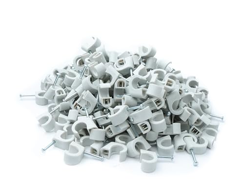 System-S Expressschellen 230 x Set Nagel Kabel Schellen 10 mm Clip in Grau von System-S