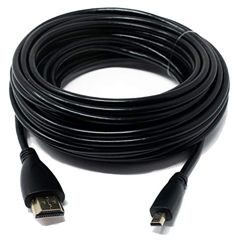 System-S HDMI 1.4 Kabel 10 m Stecker zu Micro Stecker Adapter in Schwarz von System-S