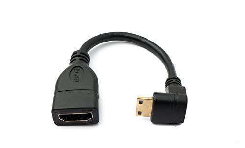 System-S HDMI 1.4 Kabel 17 cm Mini Stecker zu Standard Buchse Winkel Adapter in Schwarz von System-S