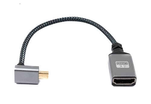 System-S HDMI 1.4 Kabel 20 cm 4K UHD 60 Hz Micro Stecker zu Standard Buchse geflochten Winkel System-S HDMI 1.4 Kabel 20 cm 4K UHD 60 Hz Micro Stecker zu Standard Buchse geflochten Winkel von System-S