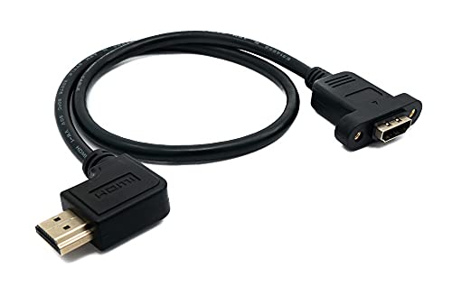 System-S HDMI 1.4 Kabel 30 cm Stecker zu Buchse Schraube Winkel Adapter in Schwarz von System-S