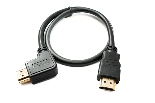System-S HDMI 1.4 Kabel 50 cm Standard Stecker zu Stecker Winkel 4K UHD 30 Hz 2K 60 Hz Adapter von System-S