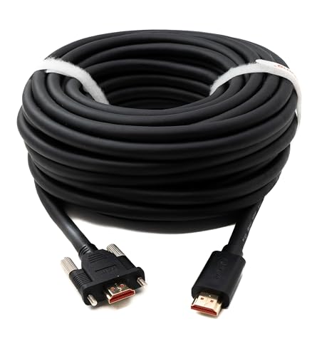 System-S HDMI 2.0 Kabel 15 m Typ A Stecker zu Stecker Adapter anschraubbar in Schwarz System-S HDMI 2.0 Kabel 15 m Typ A Stecker zu Stecker Adapter anschraubbar in Schwarz von System-S