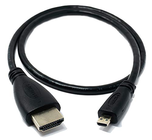 System-S HDMI 2.1 Kabel 50 cm Stecker zu Micro Stecker Adapter in Schwarz von System-S