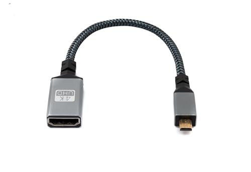 System-S HDMI 1.4 Kabel 20cm 4K UHD 60 Hz Micro Stecker zu Standard Buchse geflochten Adapter System-S HDMI 1.4 Kabel 20cm 4K UHD 60 Hz Micro Stecker zu Standard Buchse geflochten Adapter von System-S