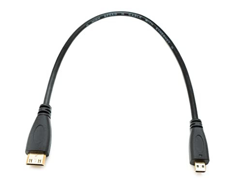 System-S HDMI Kabel 30 cm Micro Stecker zu Mini Stecker Adapter in Schwarz von System-S