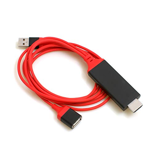 System-S HDMI Kabel Adapter, Handydisplays auf Monitor darstellen, HDMI auf 2X USB Splitter von System-S