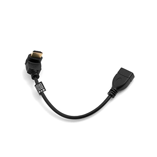 System-S HDMI Stecker Abwärts Winkel Winkelstecker 90° Gewinkelt zu HDMI Eingang Buchse Kabel 22 cm von System-S