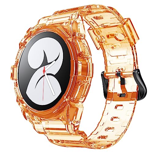 System-S Hülle und Armband 40 mm TPU für Samsung Galaxy Watch 5 4 Smartwatch in Orange von System-S