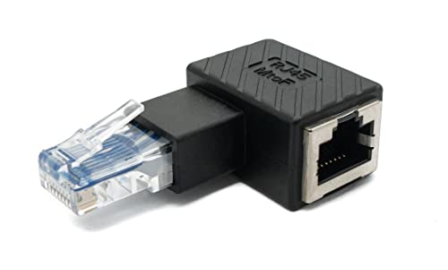 System-S LAN Adapter RJ45 Stecker zu Buchse Winkel Ethernetadapter Kabel in Schwarz von System-S