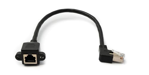 System-S LAN Kabel 30 cm 8P8C Stecker zu Buchse Winkel Schraube Adapter in Schwarz System-S LAN Kabel 30 cm 8P8C Stecker zu Buchse Winkel Schraube Adapter in Schwarz von System-S