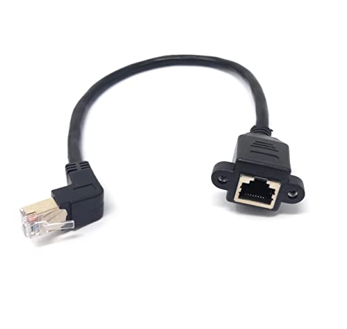 System-S LAN Kabel 30 cm 8P8C Stecker zu Buchse Winkel Schraube Adapter in Schwarz System-S LAN Kabel 30 cm 8P8C Stecker zu Buchse Winkel Schraube Adapter in Schwarz von System-S